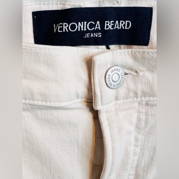 Veronica Beard Carson High-Rise Ankle Flare Jeans Ecru Women's NWT - Picture 10 of 16
